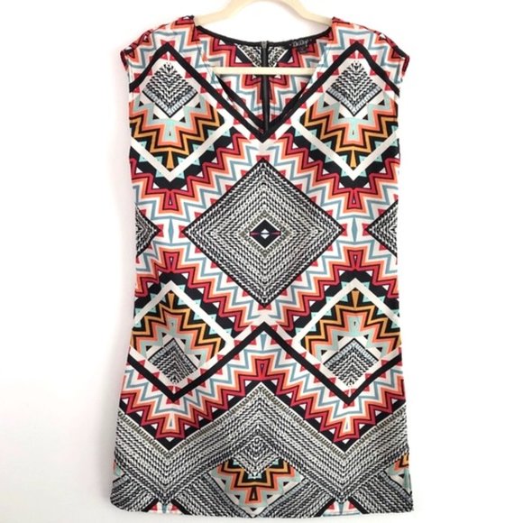 New BeBop Geometric Print Sleeveless Shift Mini Dress Multicolor Size Small - Picture 10 of 16